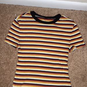 Size medium with yellow, white,black and orange stripes